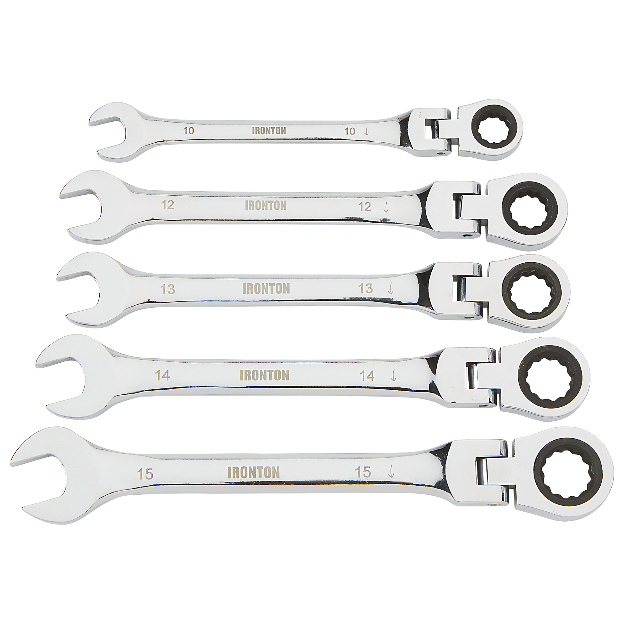 Klutch 5Pc. FlexHead Metric Ratcheting Combination Wrench Set, Model